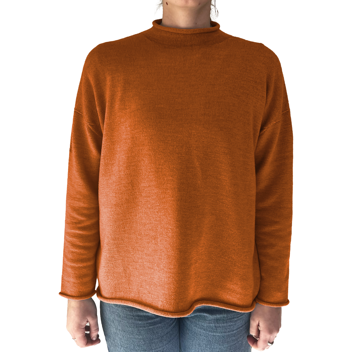 The Healesville roll neck oversized Merino jumper