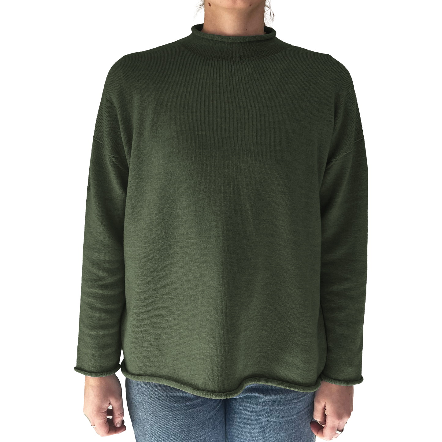 The Healesville roll neck oversized Merino jumper