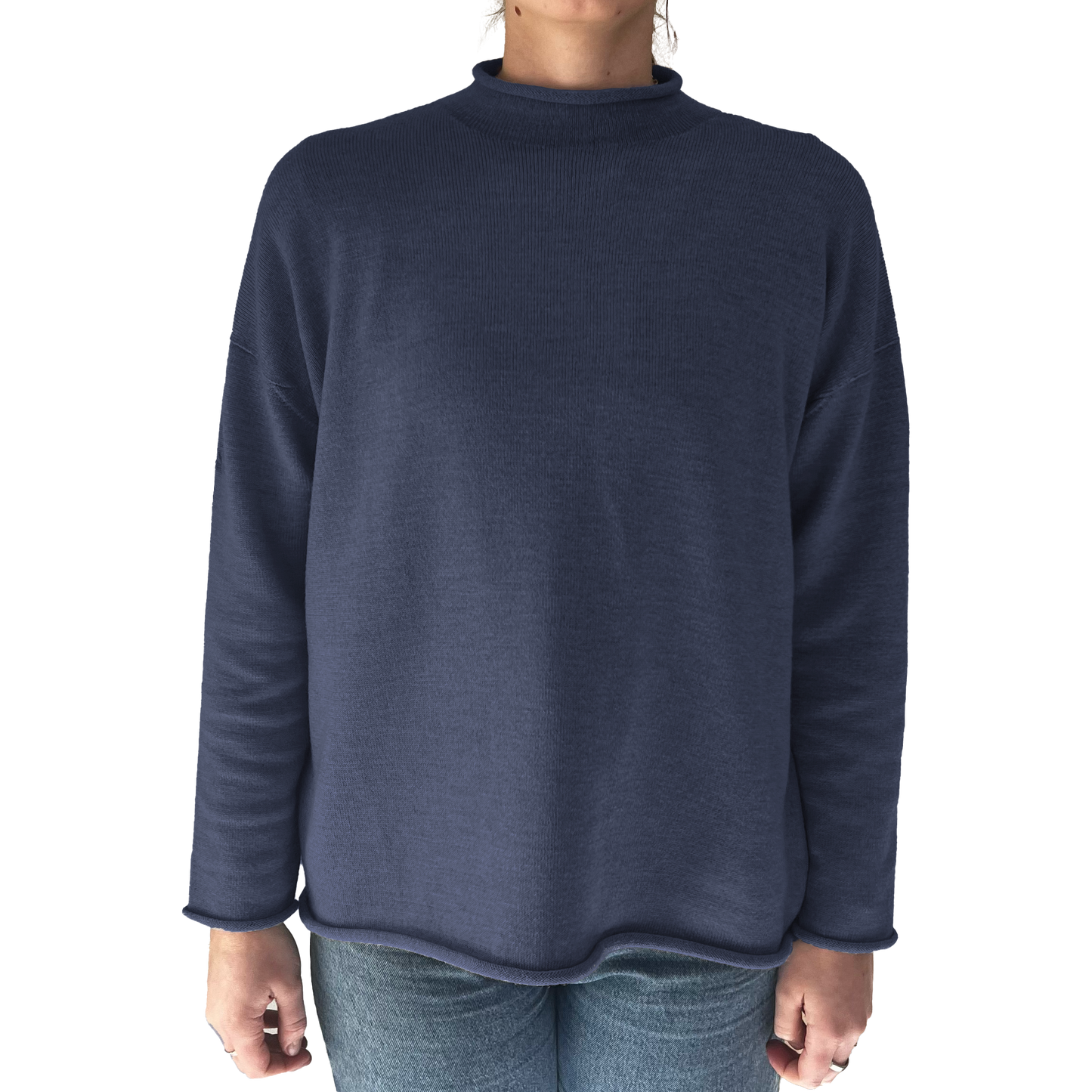 The Healesville roll neck oversized Merino jumper
