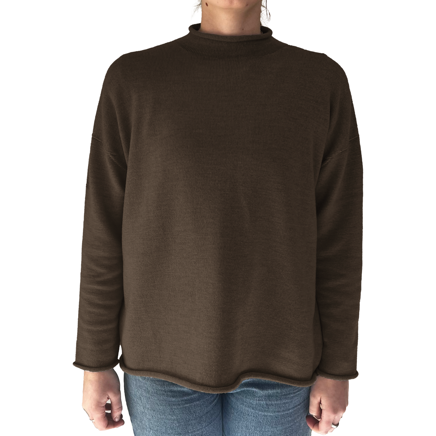 The Healesville roll neck oversized Merino jumper