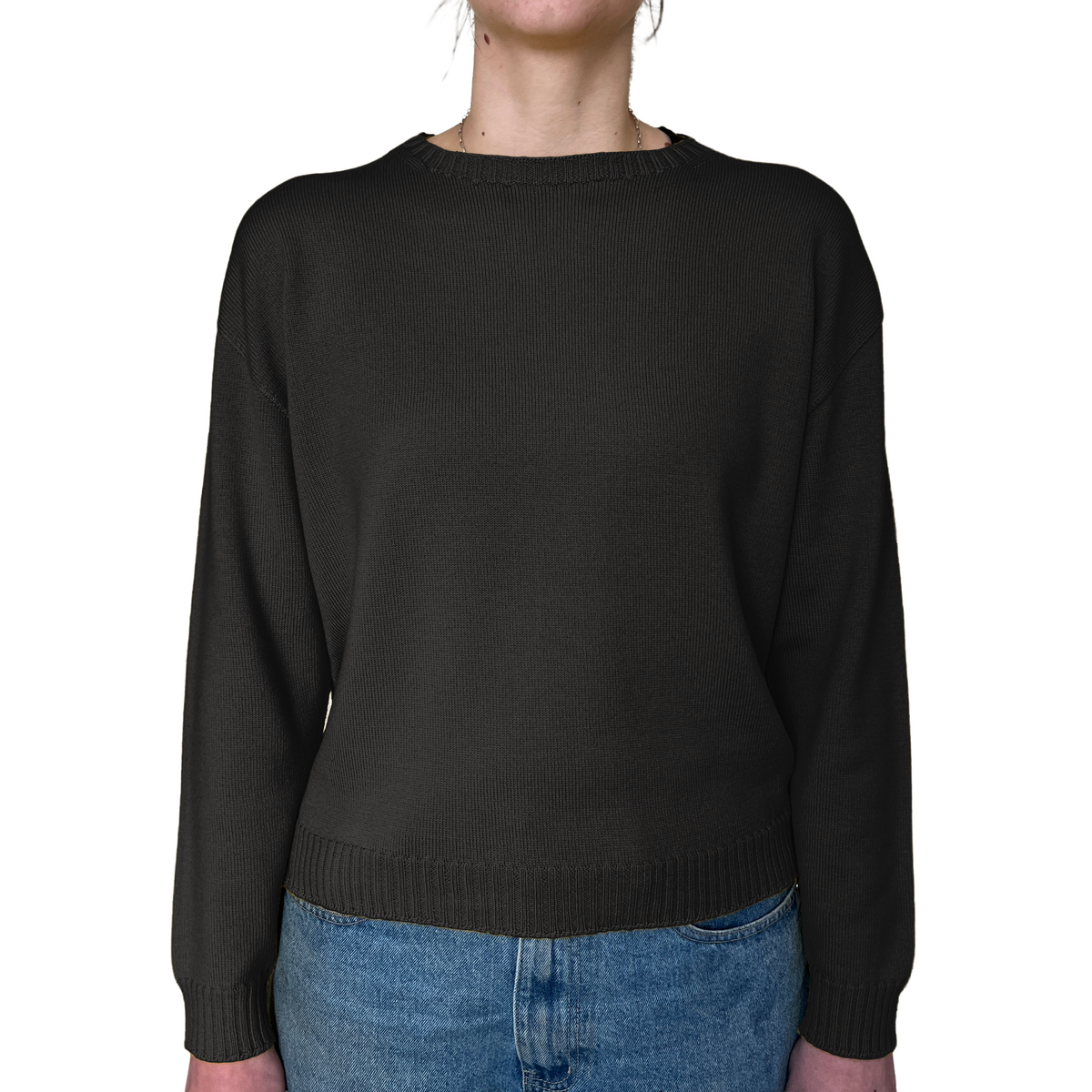 The Gladys boxy crew jumper - cropped length